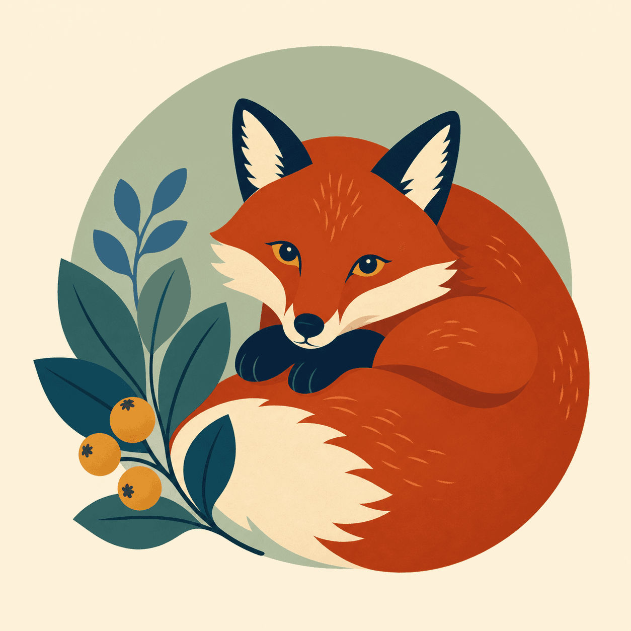 Red fox illustration used as a cross stitch source image